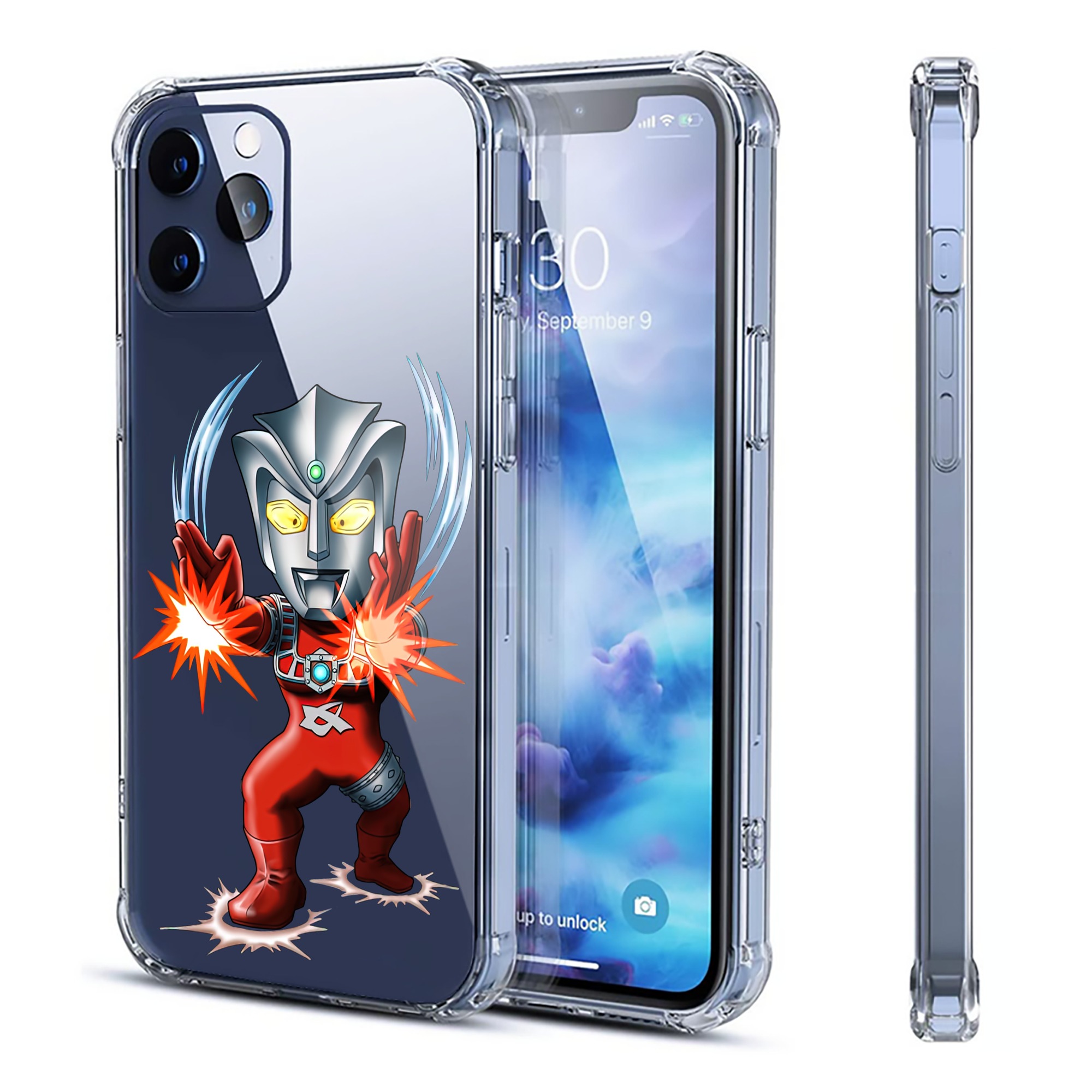 （画像用） ウルトラマン Ultraman 【iPhone 12シリーズ対応】透明スマホケース（クリアソフトケース）